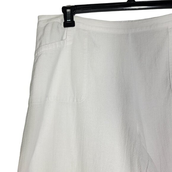 Soft Surroundings Women's White Textured Pull on High Rise Wide Leg Pants Size L - Picture 2 of 8
